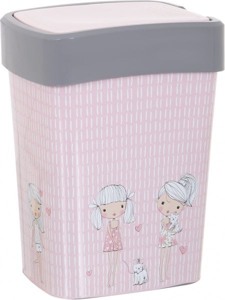 Контейнер для сміття Алеана Алеана Дівчатка 10 л рожевий/сірий 121066