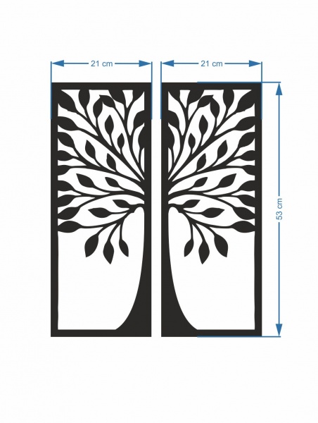 Декор настенный STEEL CHARACTER ДИПТИХ ДЕРЕВО (445х534,6х1,2) 53,4x44,4 см черный 