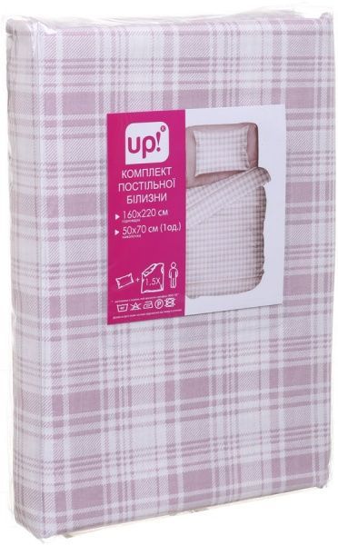 Комплект постельного белья Клетка бежевая 1,5 UP! (Underprice) 