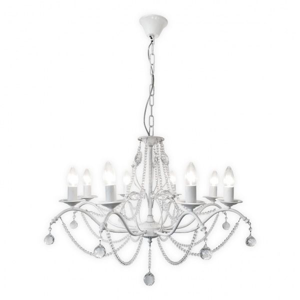 Люстра подвесная Hopfen Wien 8x60 Вт E14 бело-серебряный 