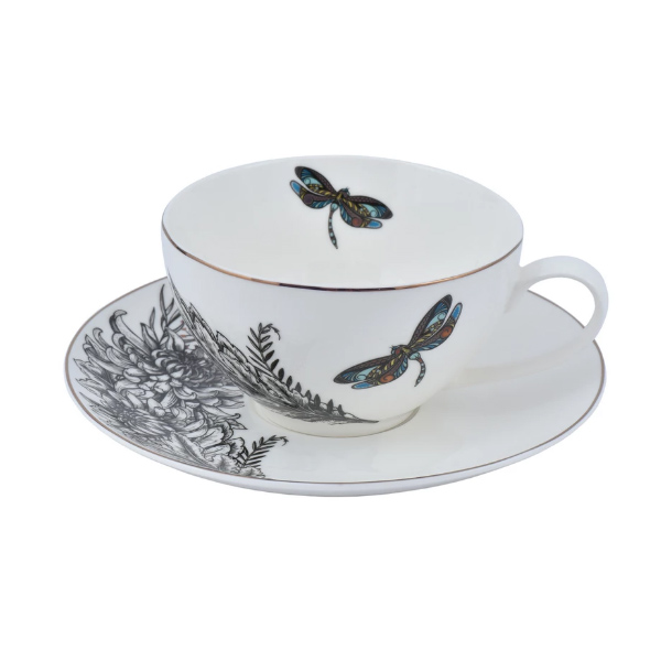 Чашка з блюдцем Charm Dragonfly 410 мл A0530-CS410-A Astera