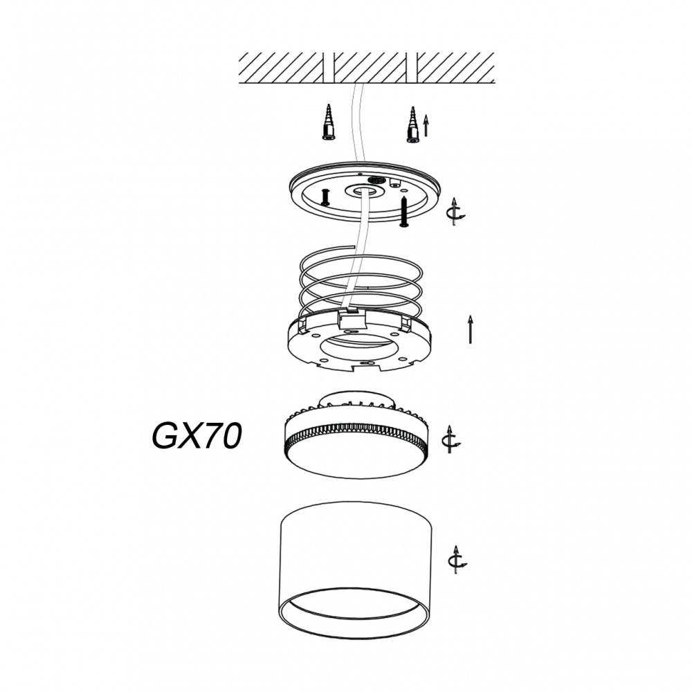 Світильник точковий Hopfen STARK-TB-ACRYL/70 GX BK чорний