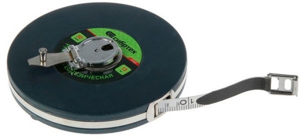 Рулетка СИБРТЕХ геодезична, закритий корпус, фібергласова стрічка 31262 30 м x 13 мм