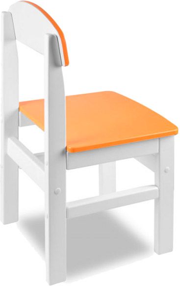 Стільчик для дітей Yuliana Woody білий з помаранчевим сидінням 12003211