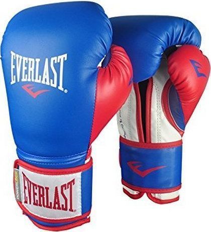 Перчатки тренировочные Everlast Powerlock PU р. 16 16oz P00000728 синий с красным