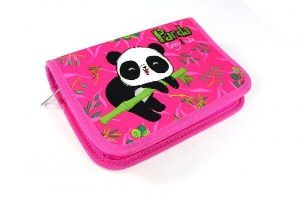 Пенал школьный Панда отдыхает розовый