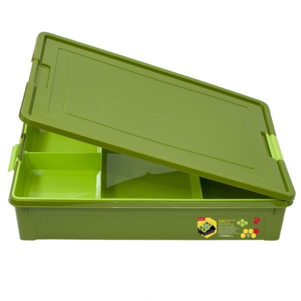 Контейнер-органайзер универсальный Алеана Tools 3,8 л хаки 70x240x320 мм