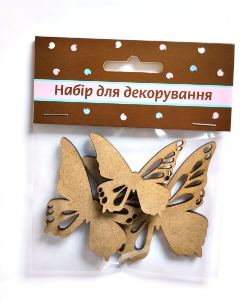 Набор для декорирования из МДФ Бабочки 3 шт. Аплі-Краплі