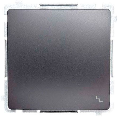 Перемикач прохідний одноклавішний Simon Basic без підсвітки 10 А 250В матовий графіт BMW6.01/28