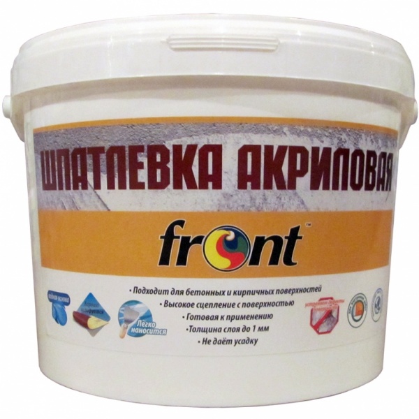 Шпаклевка Front акриловая готовая к применению 16 кг
