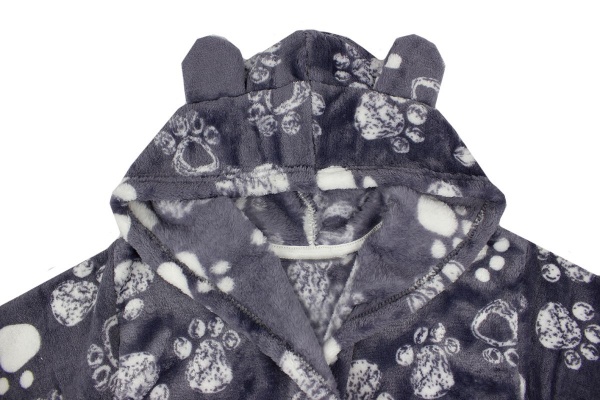 Халат унісекс Luna Kids Лапки р.98-104 сірий із малюнком 