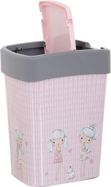 Контейнер для сміття Алеана Алеана Дівчатка 10 л рожевий/сірий 121066