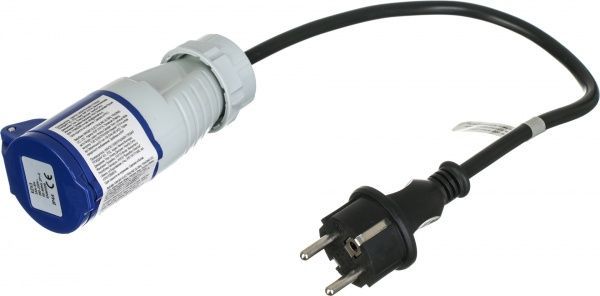 Адаптер силовой с заземлением Electraline CARAVAN FEMALE CEE+MALE 10/16A синий 1607