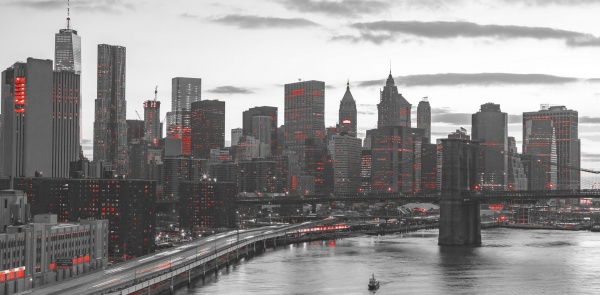 Репродукция Город в ночи 50x100 см Арт Фемелі 