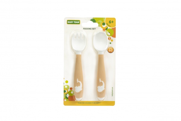 Набор для кормления Baby Team вилочка и ложечка с гибкой ручкой 6120