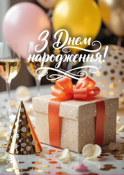 Листівка вітальна Happy Birthday (З Днем Народження)