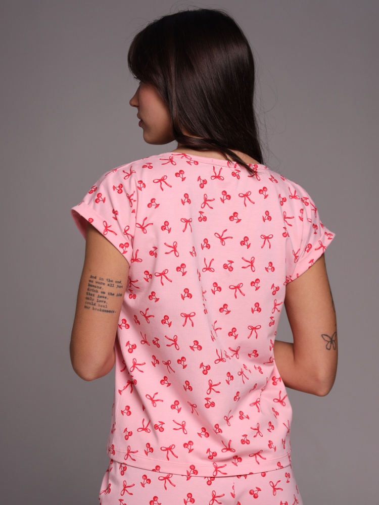 Футболка женская German Volf cherry bow р. L розовый (26021)