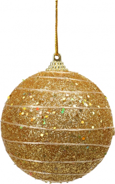 Куля новорічна Shunda пінопластиковий 80 мм золотий SDA200680G