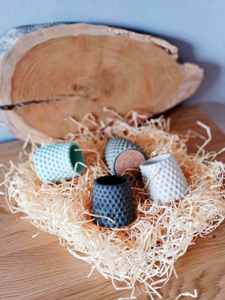 Кашпо декоративне Bubble cup сірий бетон