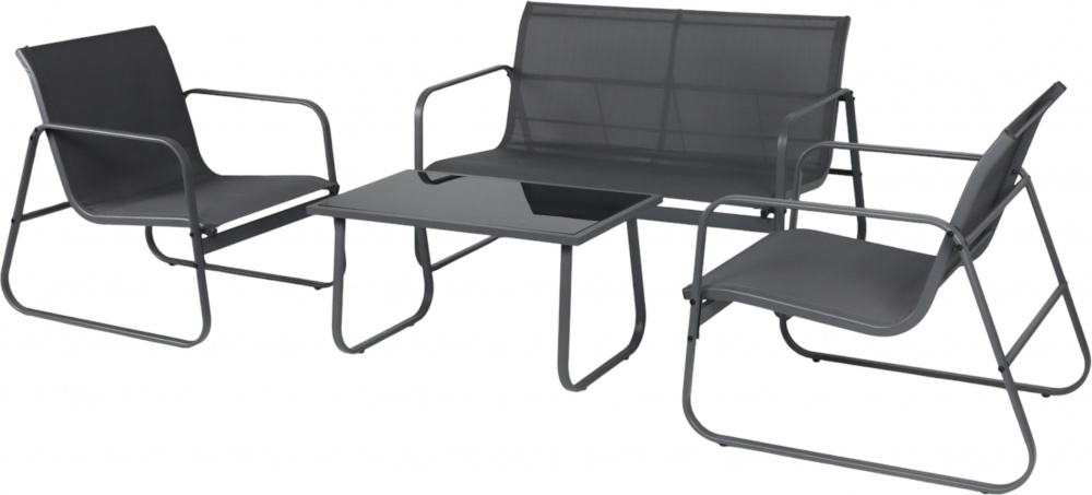 Комплект металевих меблів Indigo Амелі стіл + 2-х місна софа + 2 крісла графіт