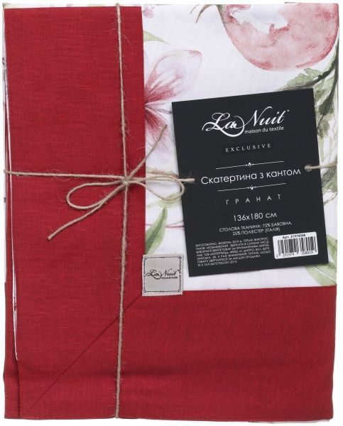 Скатерть Гранат с кантом 136x180 см разноцветный La Nuit 