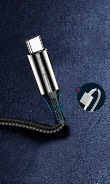 Кабель ColorWay USB - Apple Lightning (Zinc Alloy + Led) 2.4А 1 м black 