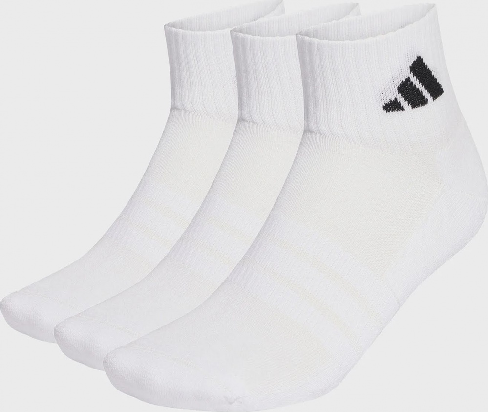 Носки Adidas C ESS ANK 3P WHITE/WHITE/BLACK JZ0523 р.34-38 белый 3 шт.