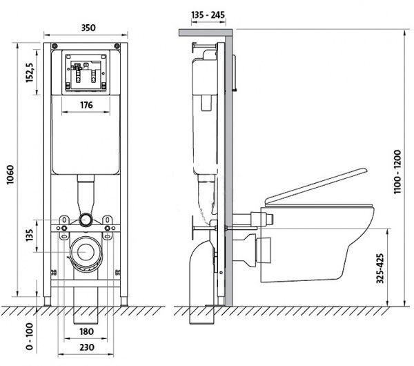 Комплект інсталяції Cersanit Сет 931 інсталяція Cersanit Target + унітаз Cersanit Delfi + сидіння soft-close + 