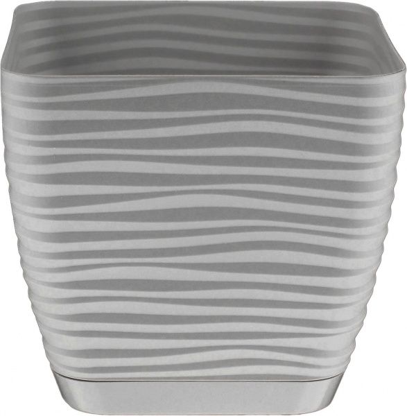 Вазон пластиковий Form Plastic Сахара міні Квадро-13 квадратний 1,3л сірий 
