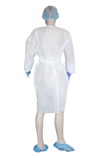 Халат из спанбонда на поясе 25 г/кв. м р. XXXXL рост универсальный белый
