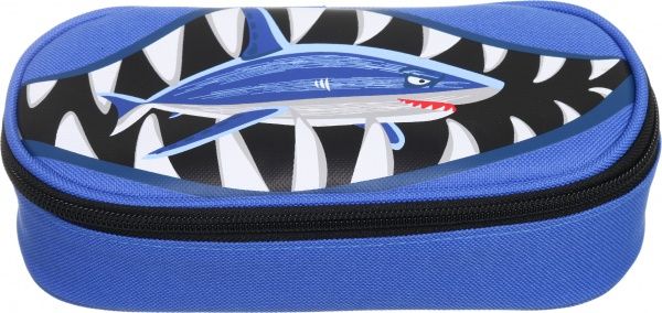Пенал шкільний Акула 20,5х9х5 см SWB-200054A синій із чорним