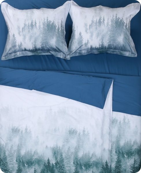 Комплект постельного белья Sping forest D семейный разноцветный принт La Nuit 