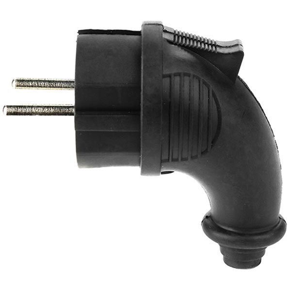 Вилка электрическая угловая Lezard 106-0400-0108 16 А 2Р+РЕ с заземлением 250В 16А IP20 черный