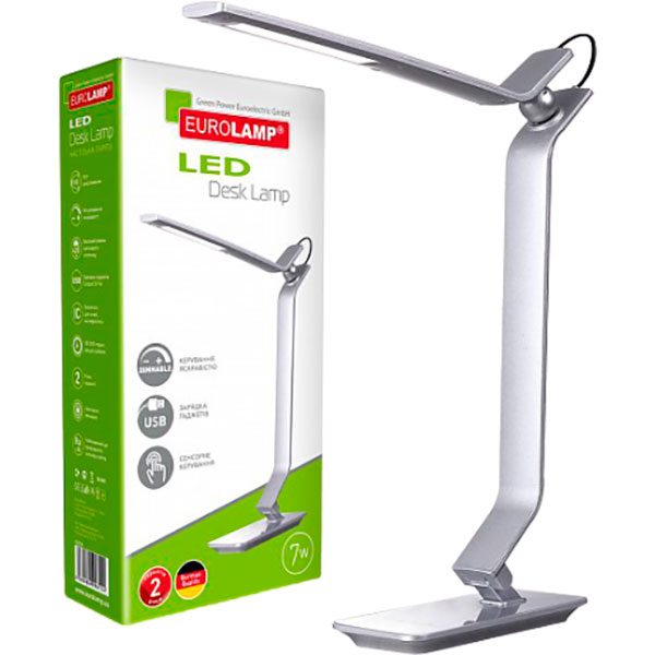 Настольная лампа офисная Eurolamp LED-TLF-1 7 Вт серебряный 