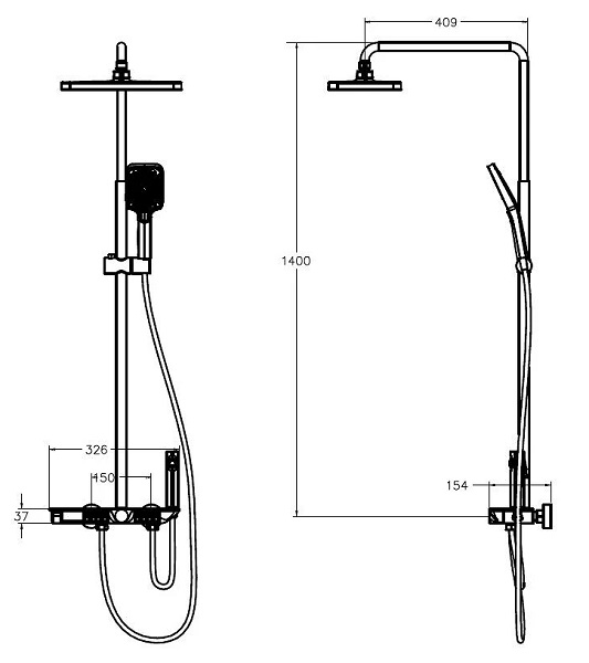 Душевая система Aqua Rodos Venti 02 Gun Metal АР000084818