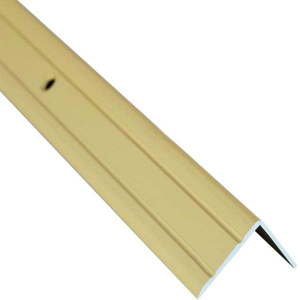 Поріжок алюмінієвий анодований Braz Line рифлений з отворами 24,5х20x2700 мм золото 