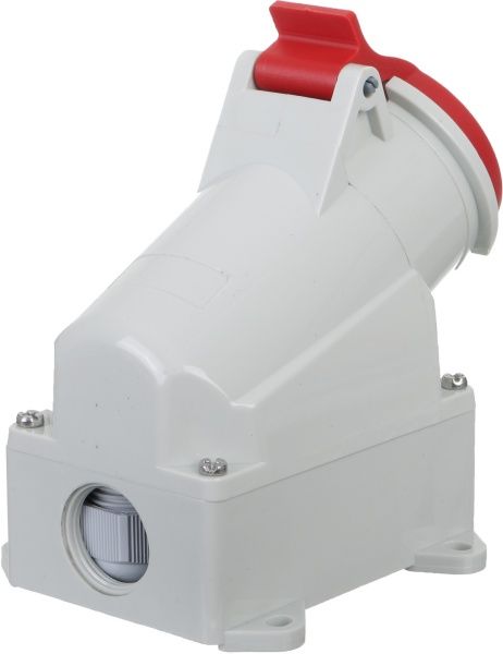 Розетка силовая стационарная с заземлением Expert 3p+PE (114) 380В 16А IP44 серый