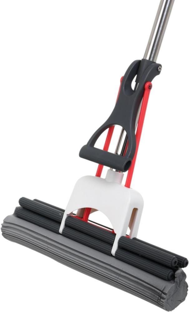 Швабра з губкою-валиком для підлоги OBERY Slideway з повійним віджимом 33 см сірий