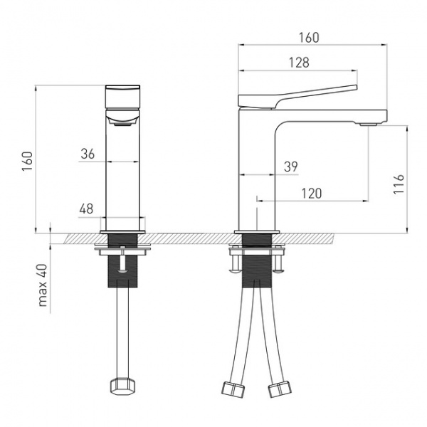Смеситель для умывальника VOLLE Solo 1510.011102