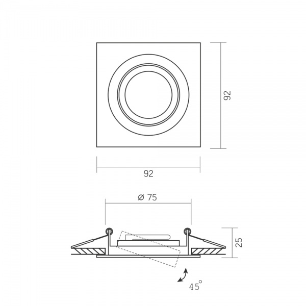 Світильник точковий Videx VL-SPF08S-W GU10 білий 27143 