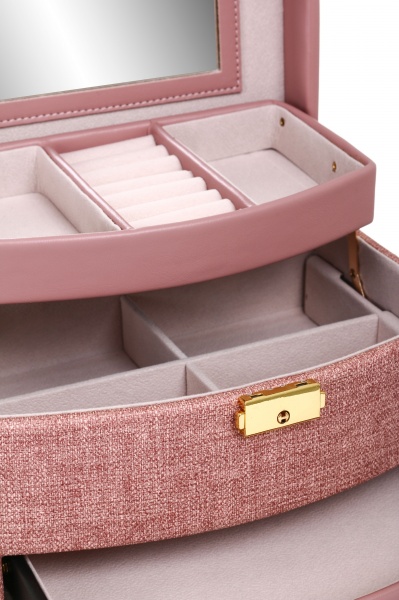 Шкатулка для украшений пудровый 22,5х16х13 см CX1645 Delux