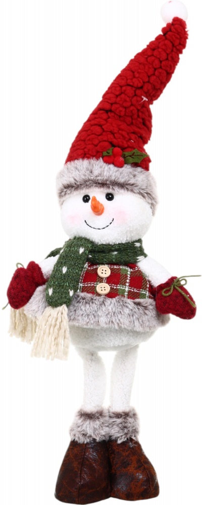 Декорация новогодняя Снеговик кантри который стоит 19х49 см в ассортименте AG23101AB