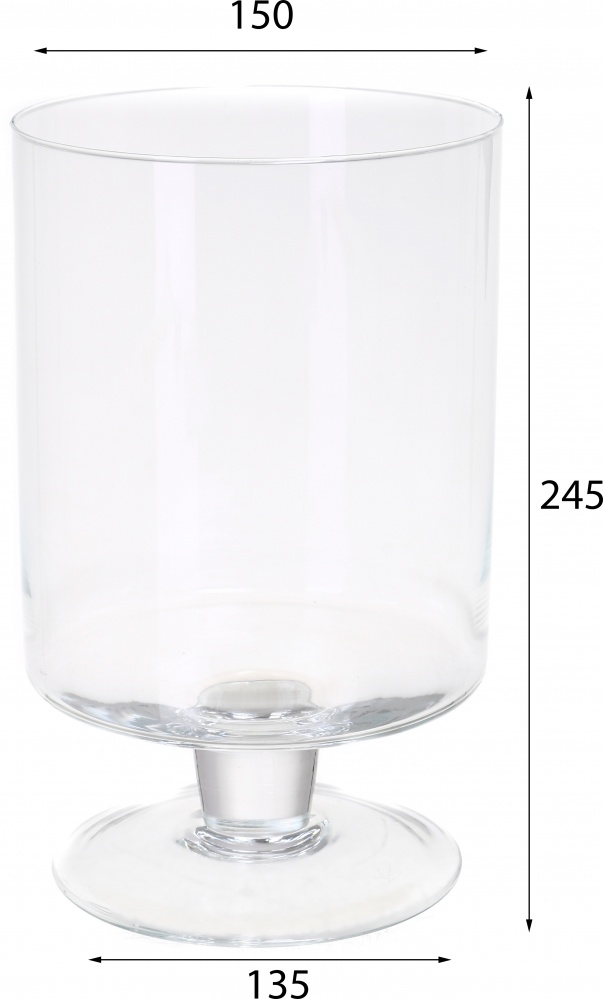 Ваза на ножке Цилиндр d15 25 см прозрачная 20110.4