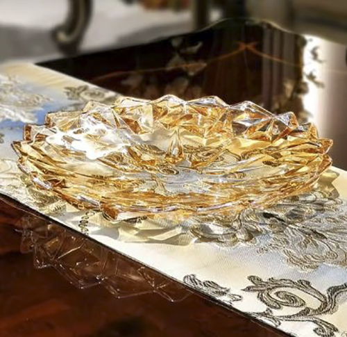 Блюдо сервірувальне Fiora Foggia кругле 32x9 см бурштинове