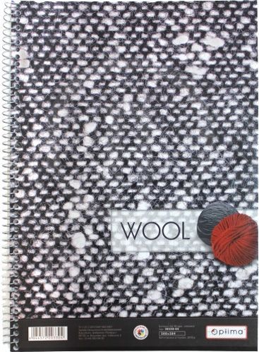 Блокнот Рисунки природы – Шерсть А4 в клетку 80 листов спираль Optima