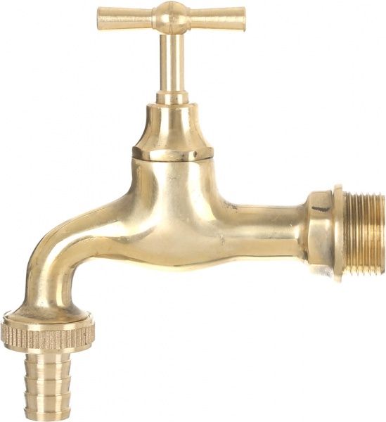 Кран поливной ZVS (латунь, полированный со штуцером 3/4 * 3/4)