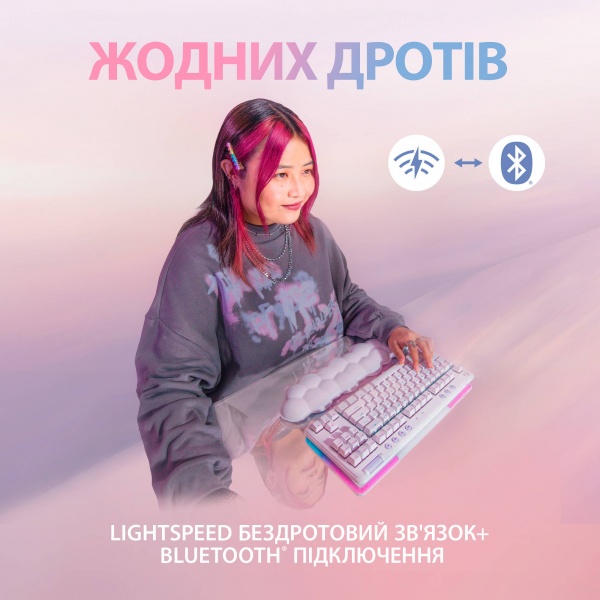 Клавіатура бездротова Logitech G715 Wireless Gaming Keyboard – Ua - Tactile (920-010465) off-white 