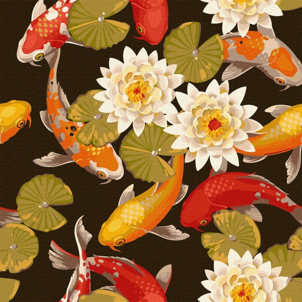 Картина за номерами Райдужні карпи 40x50 см Ідейка 