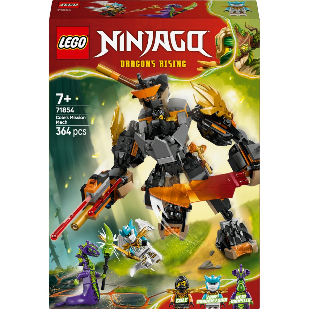 Конструктор LEGO NINJAGO Робот Коула для миссии и Дракон Зейн 71854