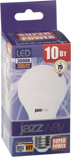 Лампа світлодіодна Jazzway PLED-SP 10 Вт A60 матова E27 220-240 В 3000 К 1033697 